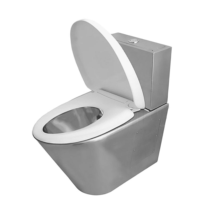 Customizable Public Bathroom China High Quality Silver Two Piece Stainless Steel Piss Wc Toilet