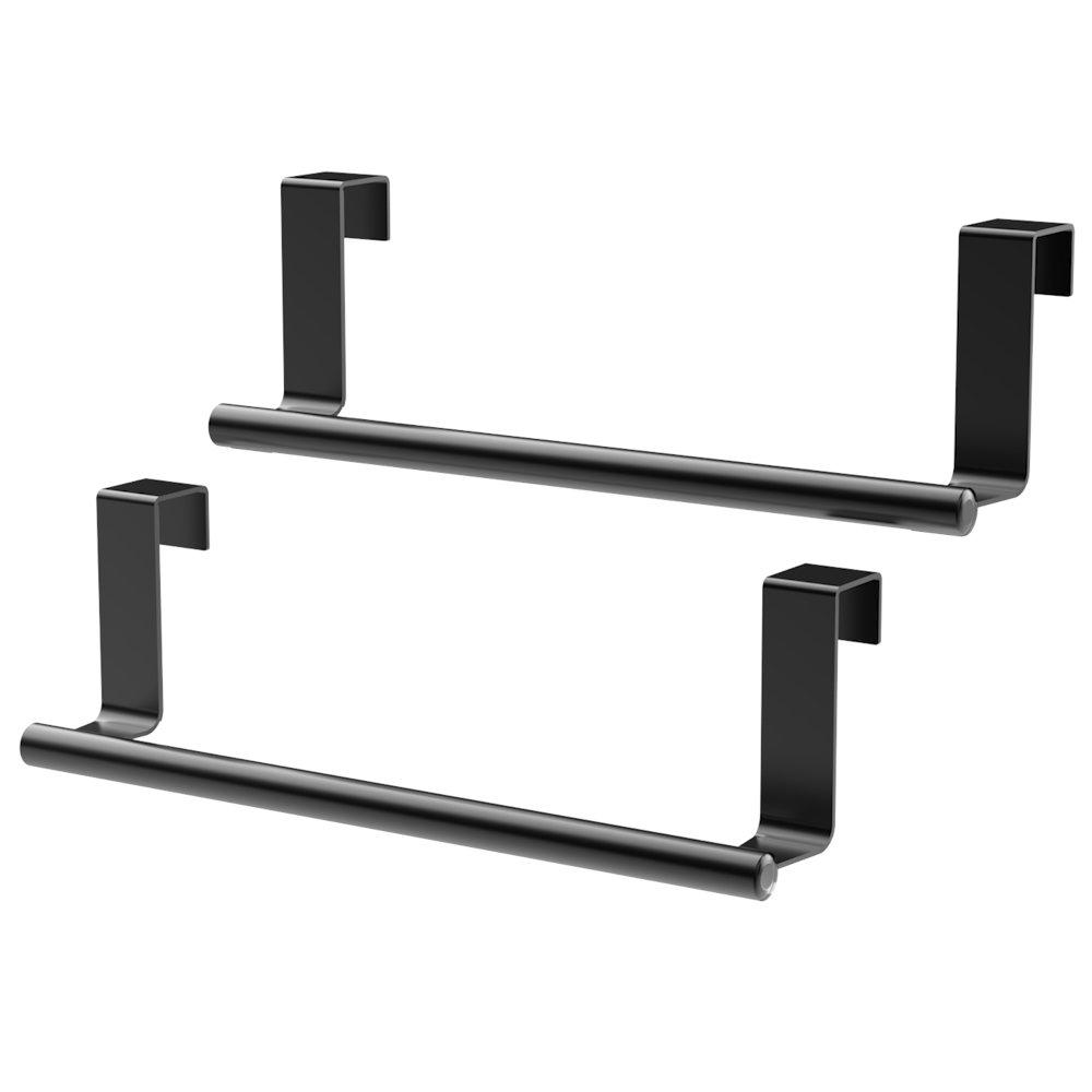 9" Over The Cabinet Towel Bar, Hand Towel and Washcloth Rack for Bathroom and Kitchen, 2 Pack