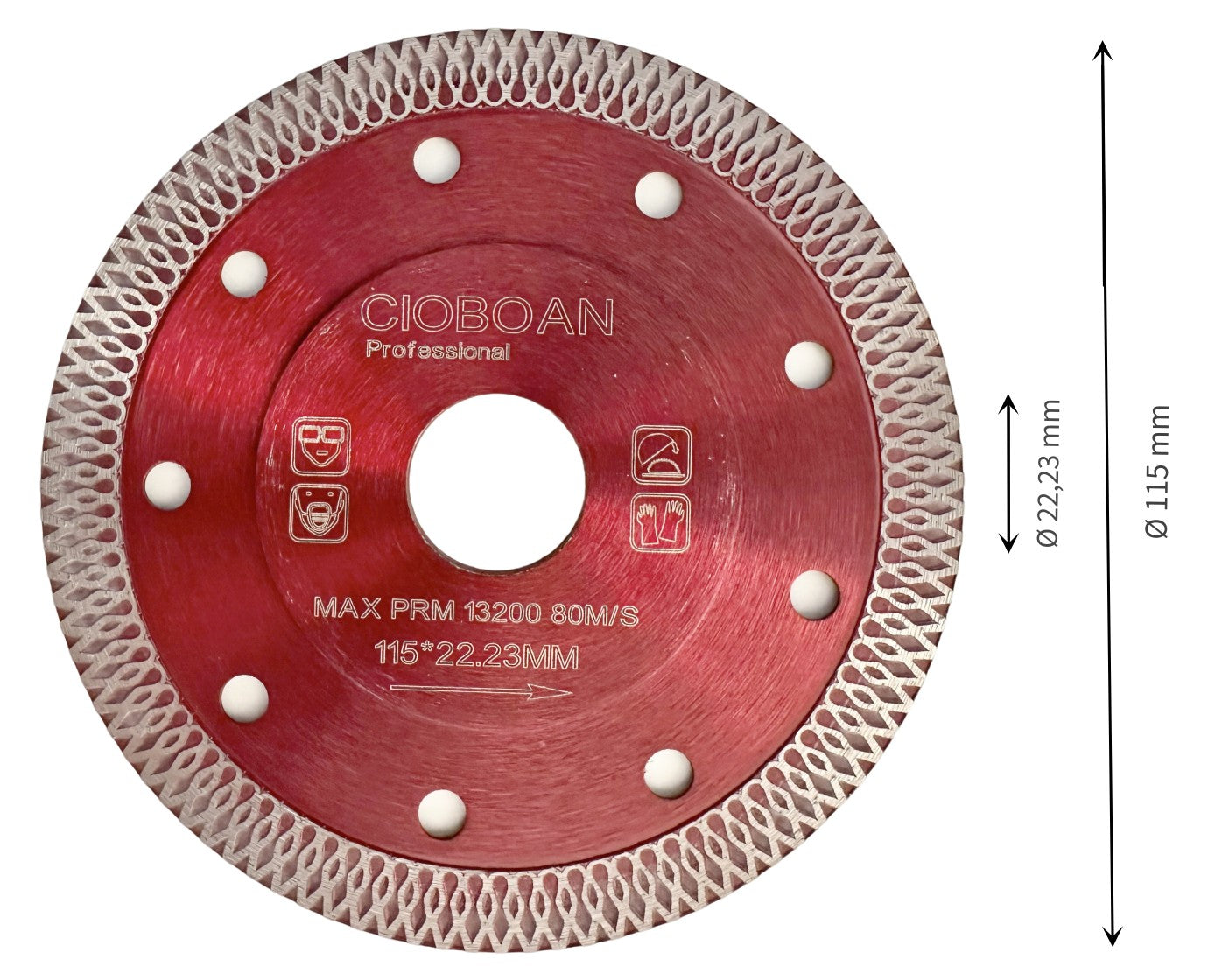 Diamantscheibe Set 2x 115mm, Extra Dünne Diamant Trennscheiben für Harte Fliesen, Harter Stein - in Profi Qualität