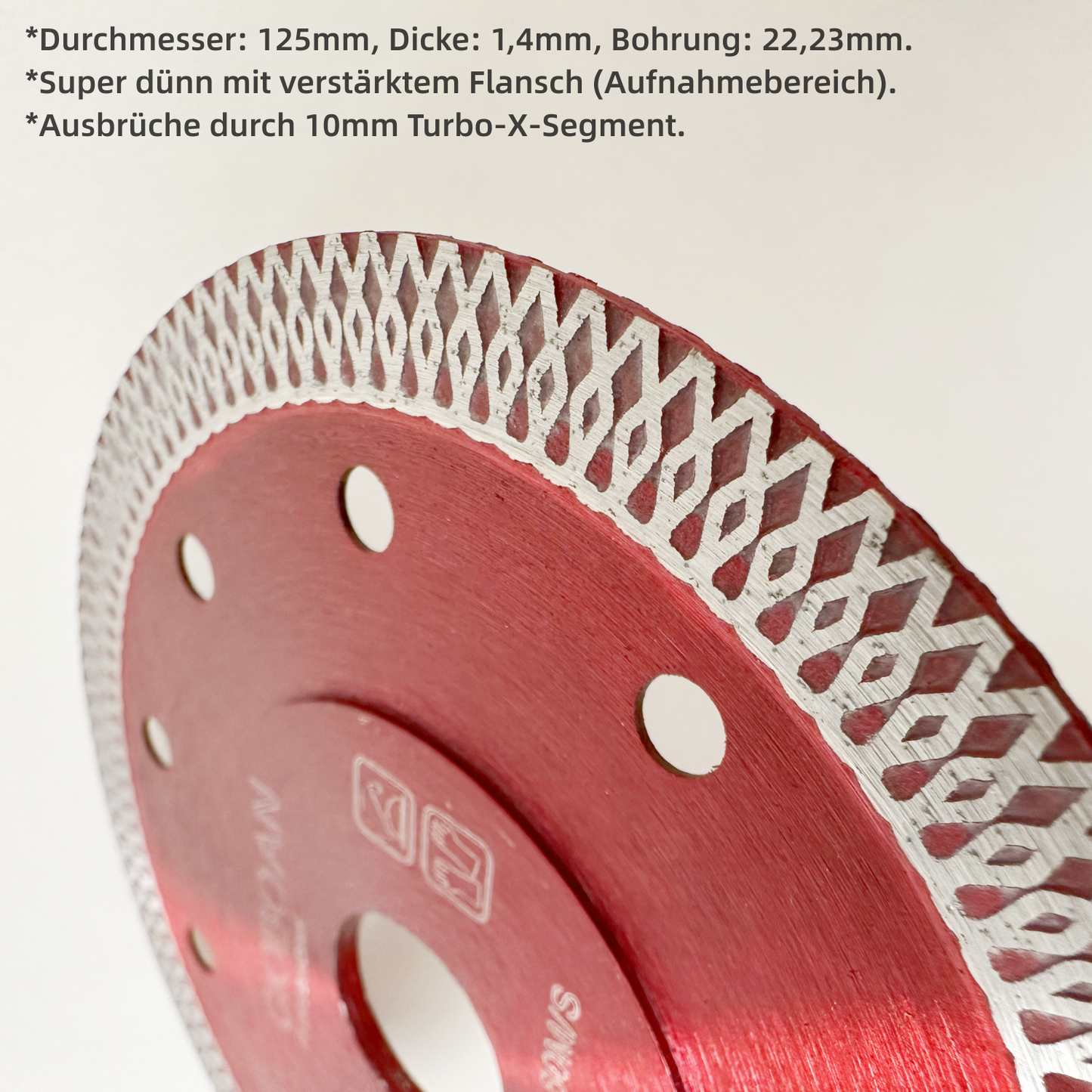 Diamanttrennscheibe 2x 125mm fliesen, Diamantscheibe feinsteinzeug, Trennscheibe, Extra Dünne flexscheibe for tiles, stein, Trockenschnitt/Nassschnitt - in Profi Qualität, Concrete disc