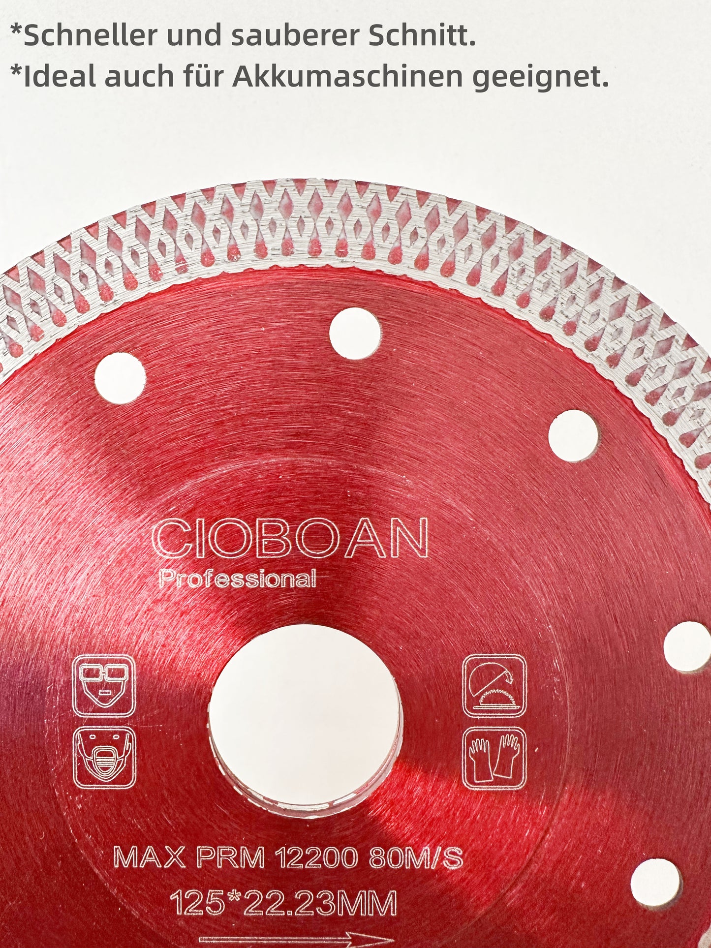 Diamanttrennscheibe 2x 125mm fliesen, Diamantscheibe feinsteinzeug, Trennscheibe, Extra Dünne flexscheibe for tiles, stein, Trockenschnitt/Nassschnitt - in Profi Qualität, Concrete disc