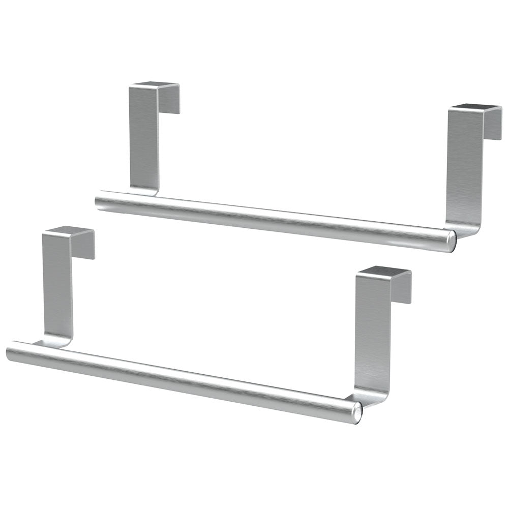 9" Over The Cabinet Towel Bar, Hand Towel and Washcloth Rack for Bathroom and Kitchen, 2 Pack