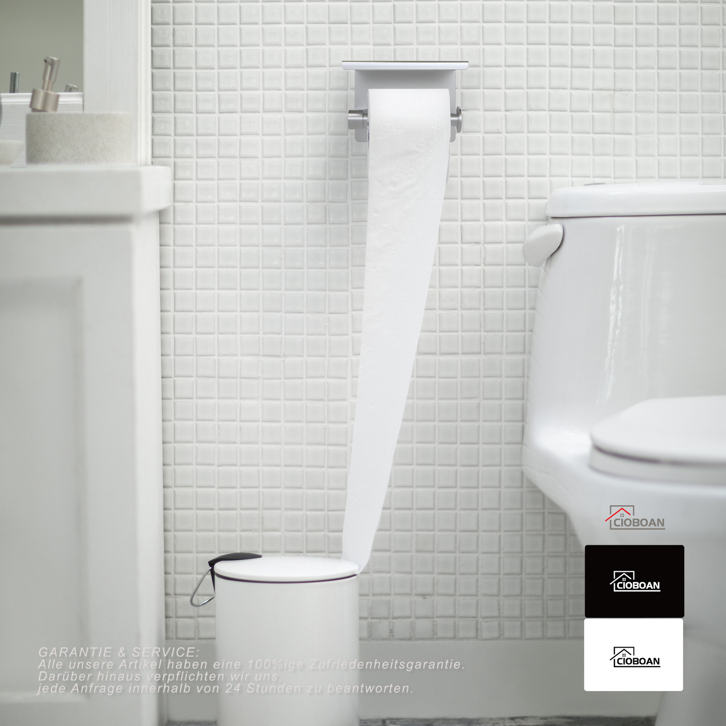 Toilettenpapierhalter mit 14cm Ablage Ohne Bohren, Edelstahl Klorollenhalter Wandmontage